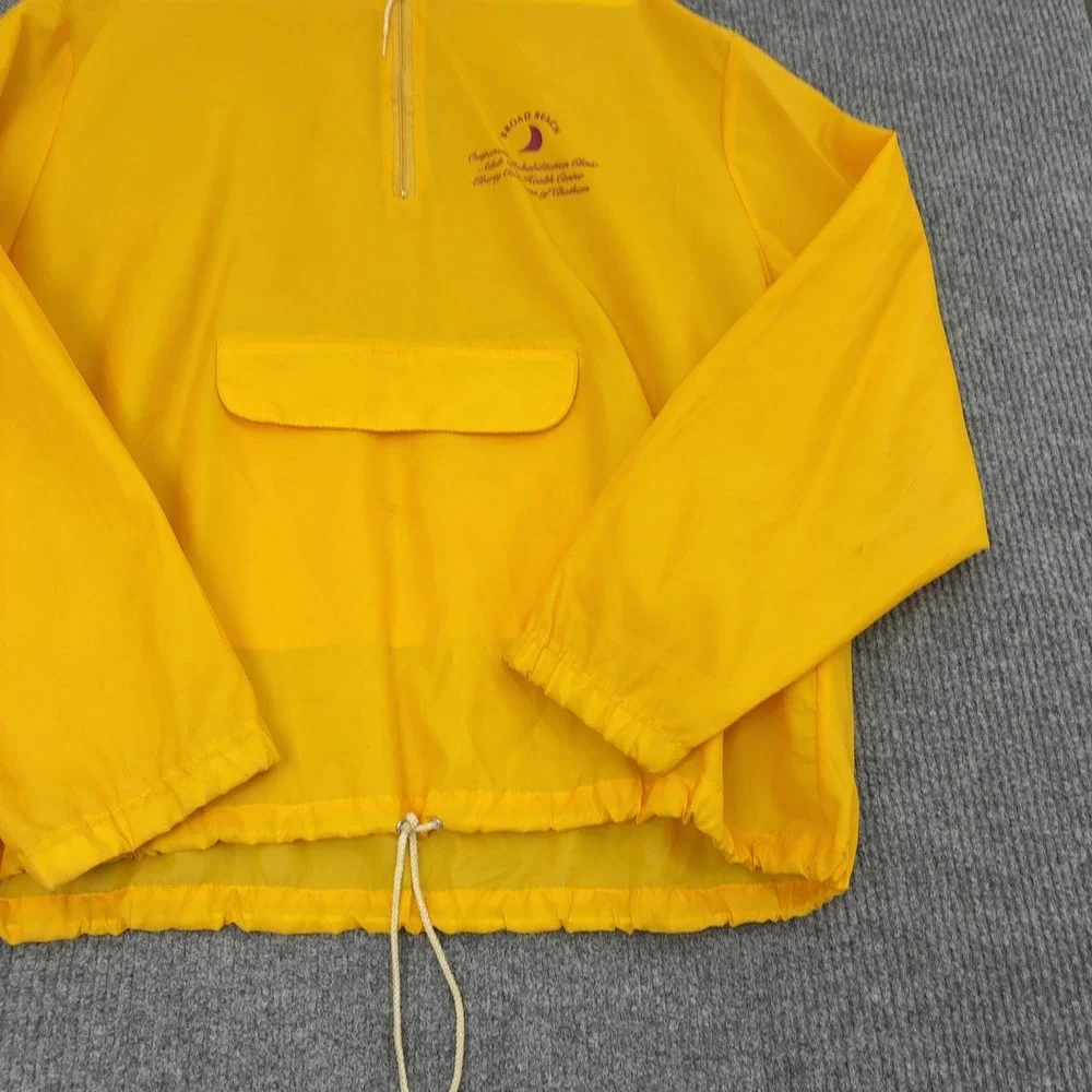 Vintage Sportsmaster Windbreaker Mens XXL Yellow Nylon Anorak Quarter Zip Retro